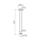 Technical Drawing: Clark Ceiling Arm 300mm