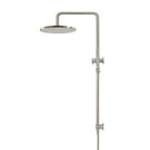 Meir Round Combination Shower Rail 300mm Rose Single Function Hand Shower Brushed Nickel - The Blue Space