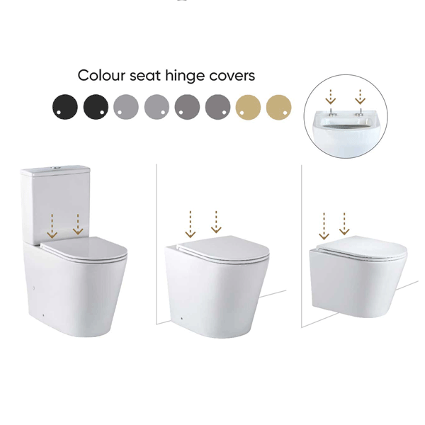 Seima Toilet Seat Hinge Set - Brushed Nickel