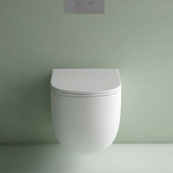 Studio Bagno Milady Wall Hung Toilet Suite Matte White - The Blue Space