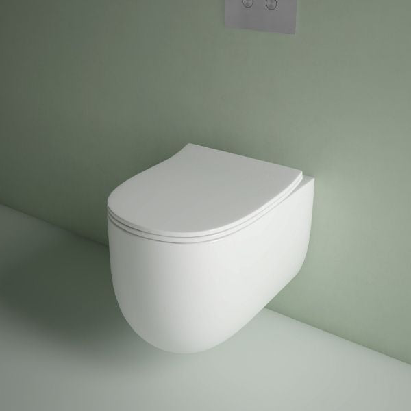 Studio Bagno Milady Wall Hung Toilet Suite Matte White - The Blue Space