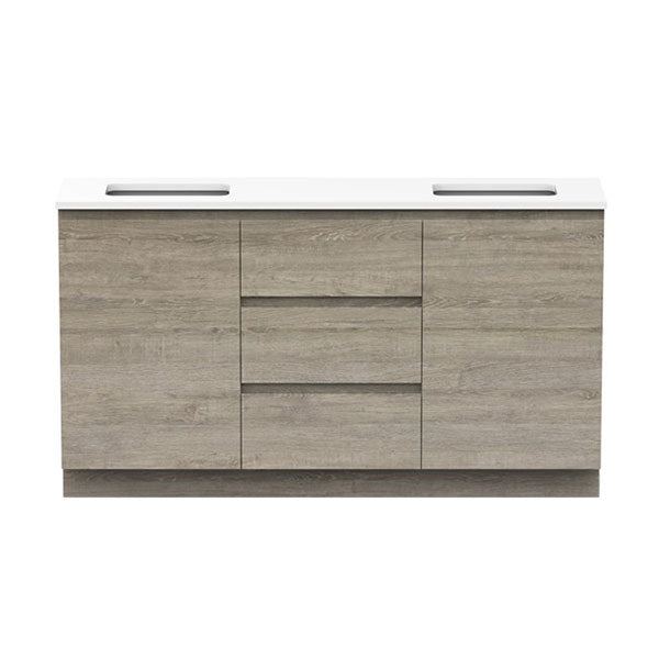 ADP Glacier Quartz Ensuite Trio Vanity Offset 1500mm - The Blue Space