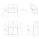 ADP Lily Wall Hung Vanity Technical Drawing - The Blue Space 