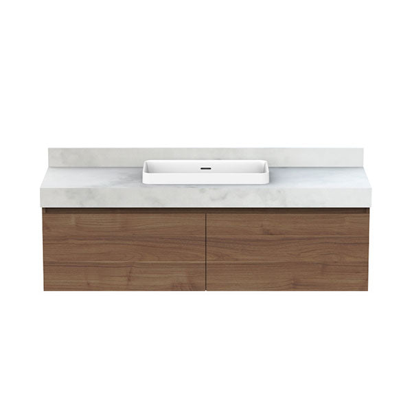 ADP Mayfair All-Drawer Wall Hung Vanity 1500mm Centre Bowl Notaio Walnut Ravine | The Blue Space