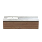 ADP Mayfair All-Drawer Wall Hung Vanity 1800mm Left Offset Basin Notaio Walnut Ravine | The Blue Space