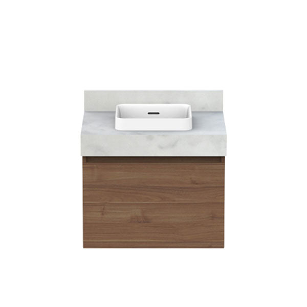 ADP Mayfair All-Drawer Wall Hung Vanity 600mm Notaio Walnut Ravine | The Blue Space