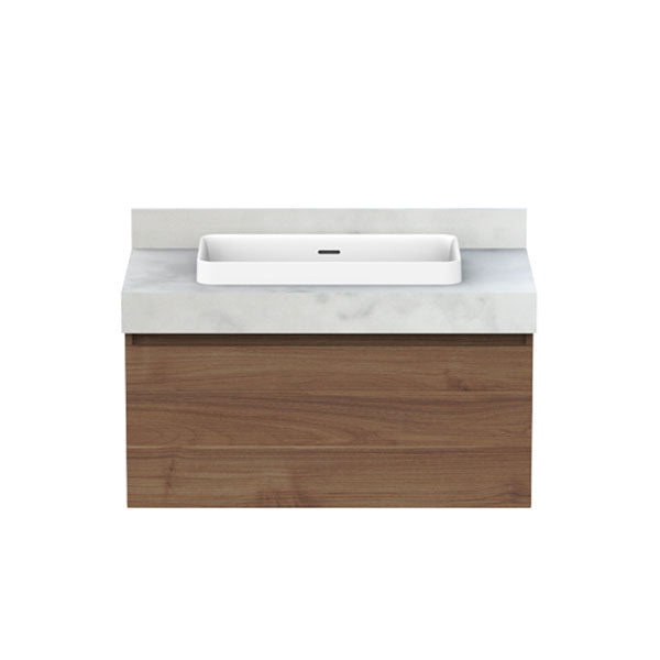 ADP Mayfair All-Drawer Wall Hung Vanity 900mm Notaio Walnut Ravine | The Blue Space