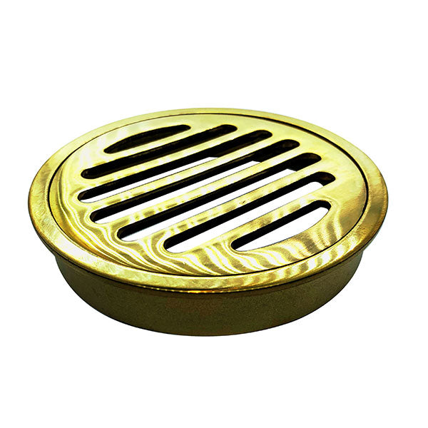 ART Australia Standard Brass Round Floor Waste 100mm Brushed Gold - The Blue Space