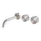 Phoenix Axia Wall Basin/Bath Curved Outlet Hostess Set 180mm Brushed Nickel at The Blue Space