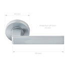 Delf VP Barcelona Passage Lever Set On Round Rosette Satin Chrome Technical Drawing - The Blue Space