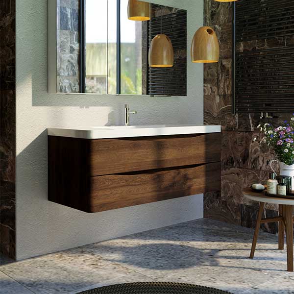 BelBagno Ancona 1200mm Wall Hung Vanity Rose Wood - The Blue Space