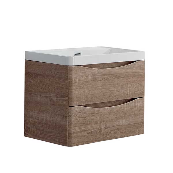 Ancona 600mm Wall Hung Vanity White Oak Wood Grain online at The Blue Space