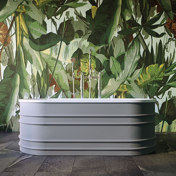 BelBagno Bucciano 1675mm Freestanding Bath Stone Grey - The Blue Space