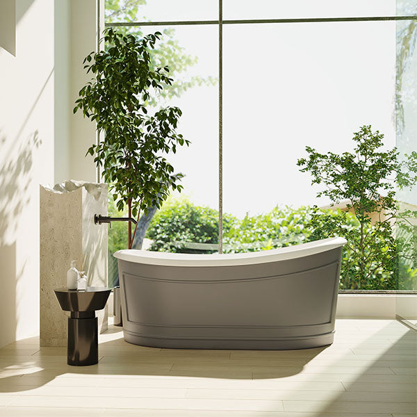 BelBagno Ritz Free Standing Bath 1676mm Matte Grey - Online at The Blue Space