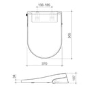 Caroma Livewell Bidet Seat Lid bottom Technical Drawing | The Blue Space