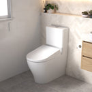 Caroma Electronic Bidet Seat on Luna cleanflush wall faced suite in modern bathroom design | The Blue Space