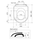 Technical Drawing: Caroma Family D Shape Toilet Seat with GermGard®