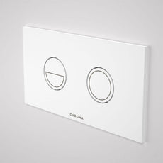 Caroma Invisi Series II Round Dual Flush Metal Plate & Buttons - White - The Blue Space
