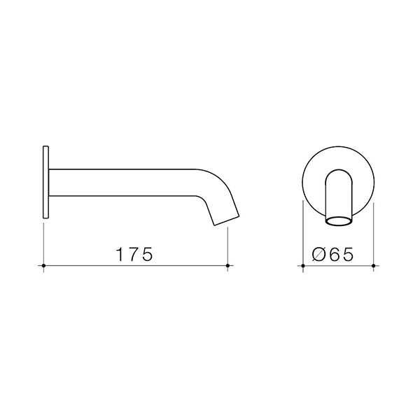 Caroma Liano II Basin/Bath Outlet Matte Black - CLEARANCE