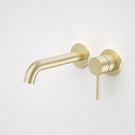 Caroma Liano II 175mm Wall Basin/Bath Mixer Set Brushed Brass - The Blue Space