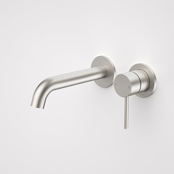Caroma Liano II Lead Free Wall Basin/Bath Mixer Set Brushed Nickel
