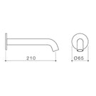 Caroma Liano II 210mm Basin/Bath Outlet Technical Drawing  The Blue Space