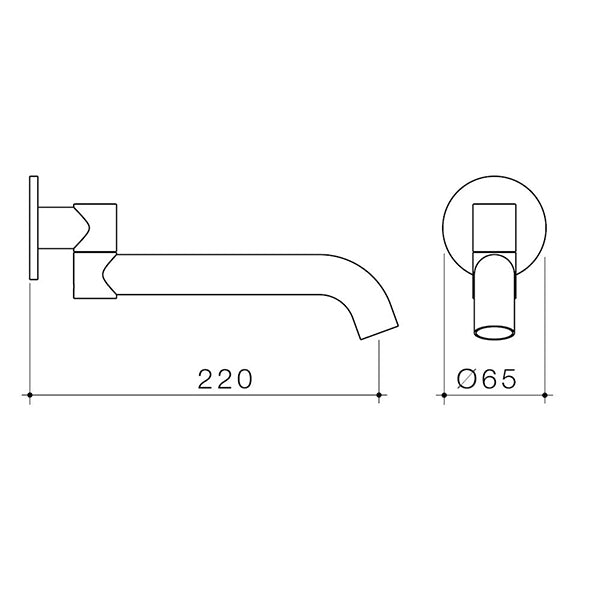 Caroma Liano II Bath Swivel Outlet Technical Drawing - The Blue Space