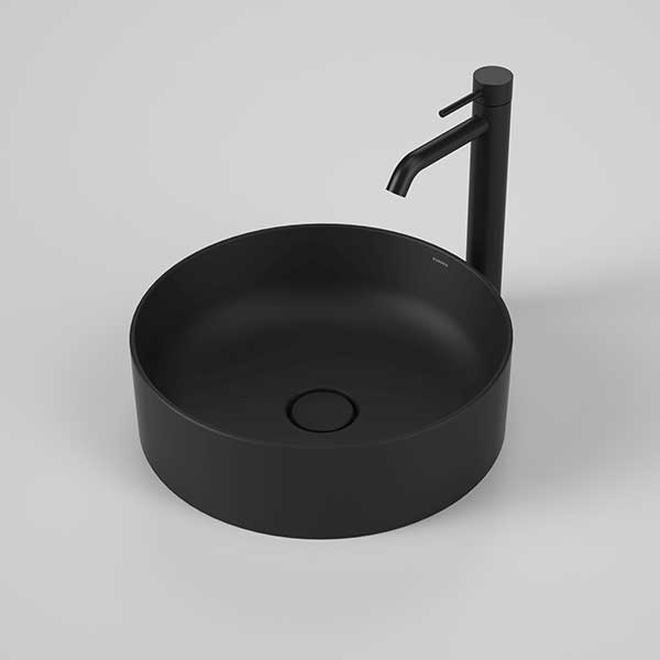 Caroma Liano II 400mm Round Above Counter Basin - Matte Black - The Blue Space