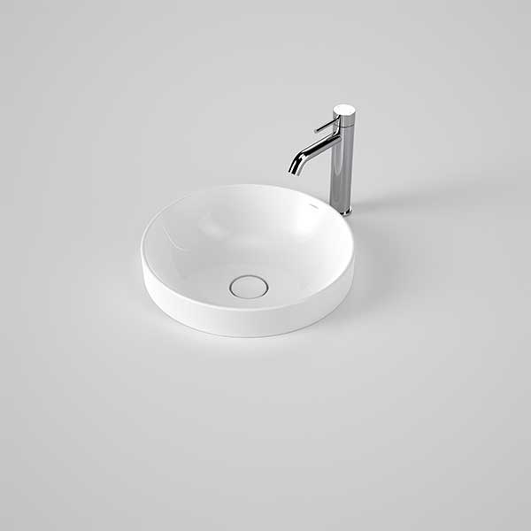 the blue space caroma liano ii 400mm round inset basin white