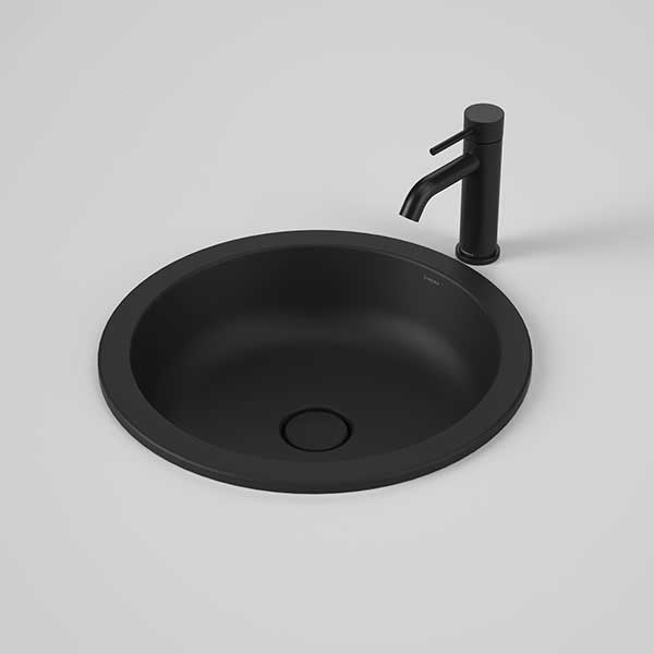 Caroma Liano II 440mm Round Over Counter Basin - Matte Black - The Blue Space