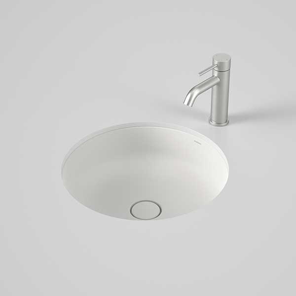 Caroma Liano II 440mm Round Under Counter Basin - Matte White - The Blue Space
