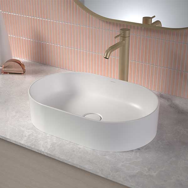 Caroma Liano II 530mm Pill Above Counter Basin - Lifestyle Image - The Blue Space