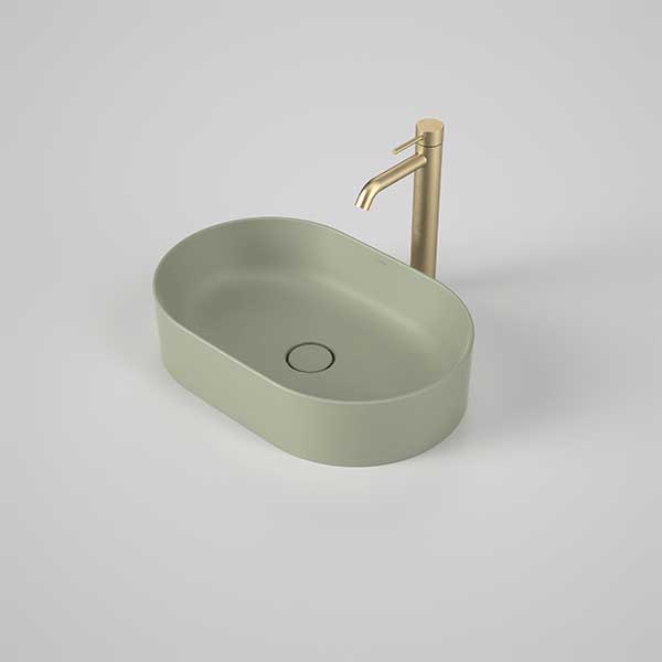 Caroma Liano II 530mm Pill Above Counter Basin - Matte Green - The Blue Space