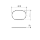 Caroma Liano II 530mm Pill Basin Dress Ring Technical Drawing - The Blue Space