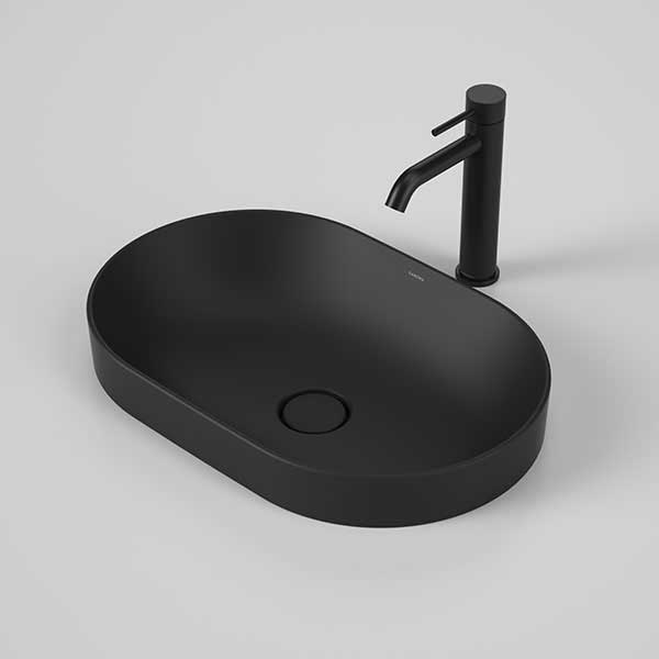 Caroma Liano II 530mm Pill Inset Basin - Matte Black - The Blue Space