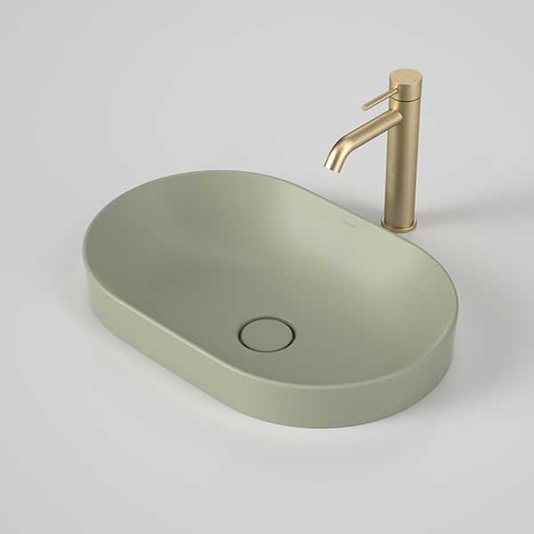 Caroma Liano II 530mm Pill Inset Basin - Matte Green - The Blue Space