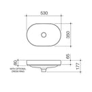 Caroma Liano II 530mm Pill Inset Basin Technical Drawing - The Blue Space