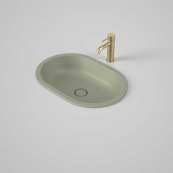 Caroma Liano II 580mm Pill Over Counter Basin - Matte Green (Special Order) - The Blue Space 