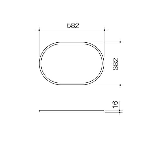 Caroma Liano II 600mm Pill Basin Dress Ring Technical Drawing - The Blue Space