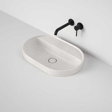 Caroma Liano II 600mm Pill Inset Basin With Tap Landing 0TH - Matte Speckled - The Blue Space