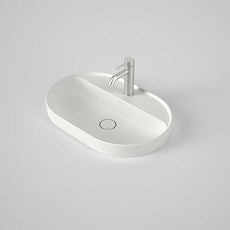 Caroma Liano II 600mm Pill Inset Basin With Tap Landing 1TH - Matte White - The Blue Space
