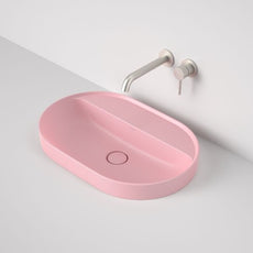 Caroma Liano II 600mm Pill Inset Basin With Tap Landing 0TH - Matte Pink - The Blue Space