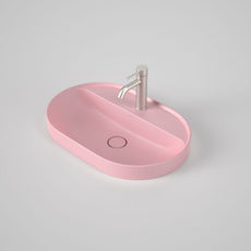 Caroma Liano II 600mm Pill Inset Basin With Tap Landing 1TH - Matte Pink - The Blue Space