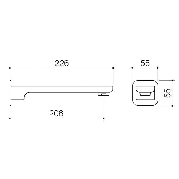 Caroma Luna Basin/Bath Outlet Brushed Nickel 226mm