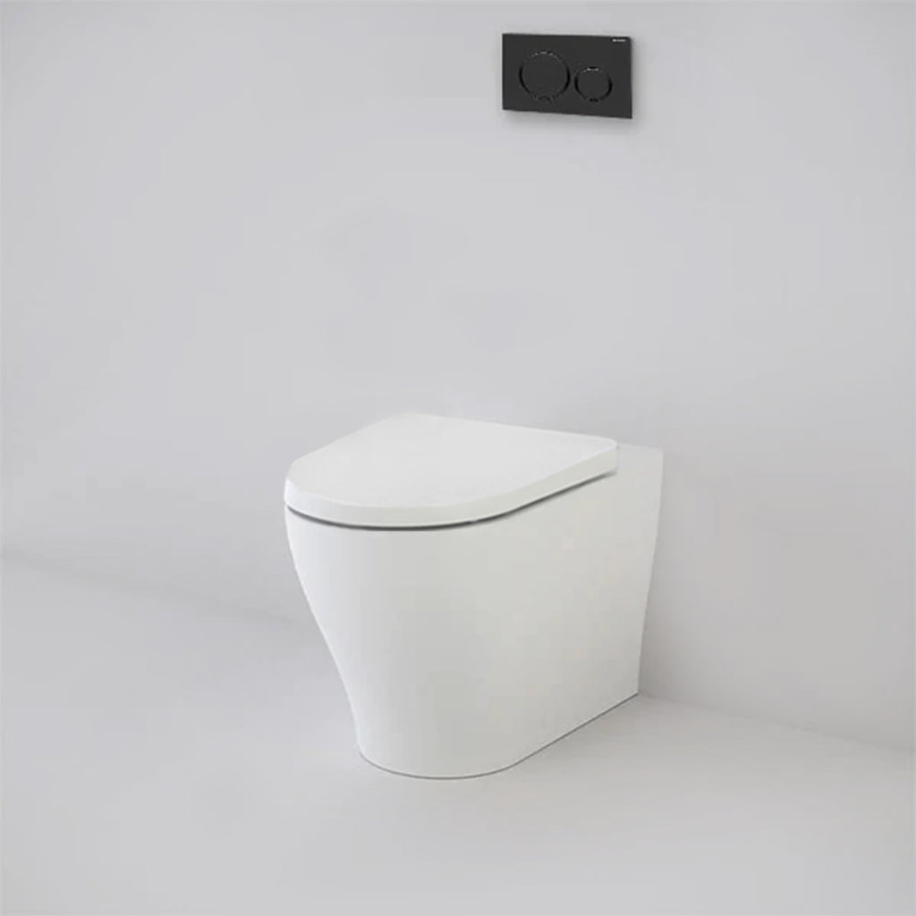 Caroma Luna Slim Cleanflush Wall Faced Toilet Suite - Geberit Sigma In-Wall Cistern - Upgraded Seat