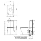 Caroma Luna Slim Wall Faced Toilet Suite Technical Drawing - The Blue Space