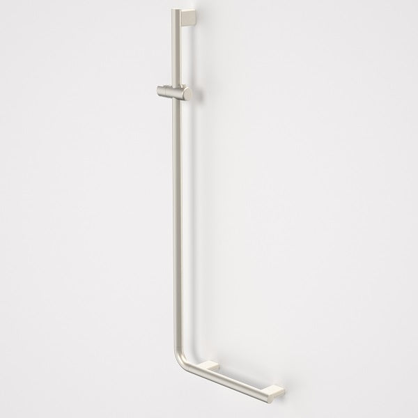 Caroma Opal Support Shower Rail 90 Degree Angled - Brushed Nickel - The Blue Space