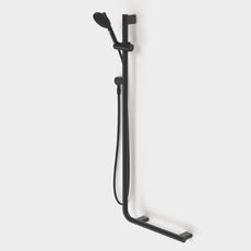 Caroma Opal Support VJet Shower with 90 Degree Rail - Left and Right in Matte Black - The Blue Space