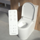 Caroma Urbane II Wall Faced Close Coupled Bidet Suite In Modern Bathroom Design - The Blue Space