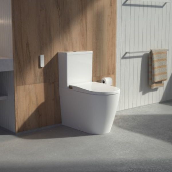 Caroma Urbane II Wall Faced Close Coupled Bidet Suite In Modern Bathroom Design - The Blue Space